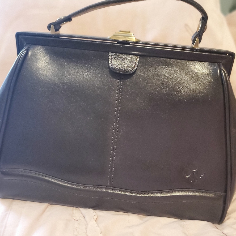 Patricia Nash Black Leather Satchel